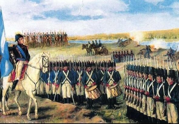 18120620 MANUEL BELGRANO presenta la nueva BANDERA a sus tropas